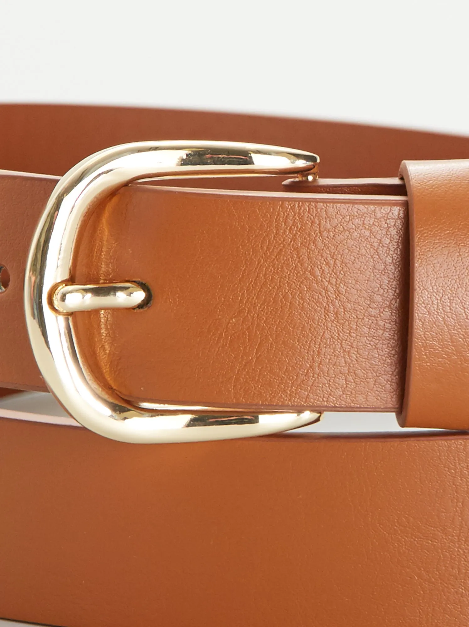 Cintura basic in similpelle - MARRONE