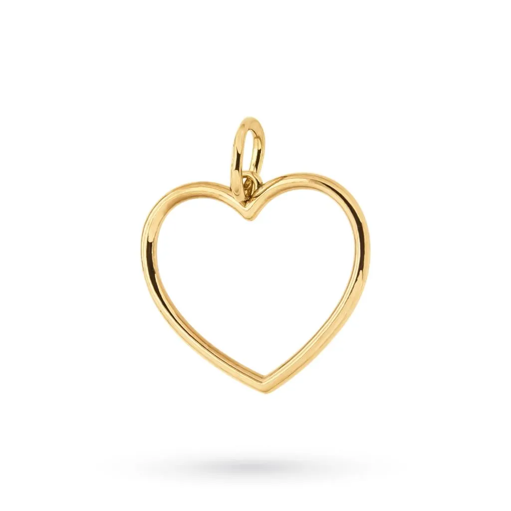 Ciondolo cuore filo oro giallo 18kt lucido