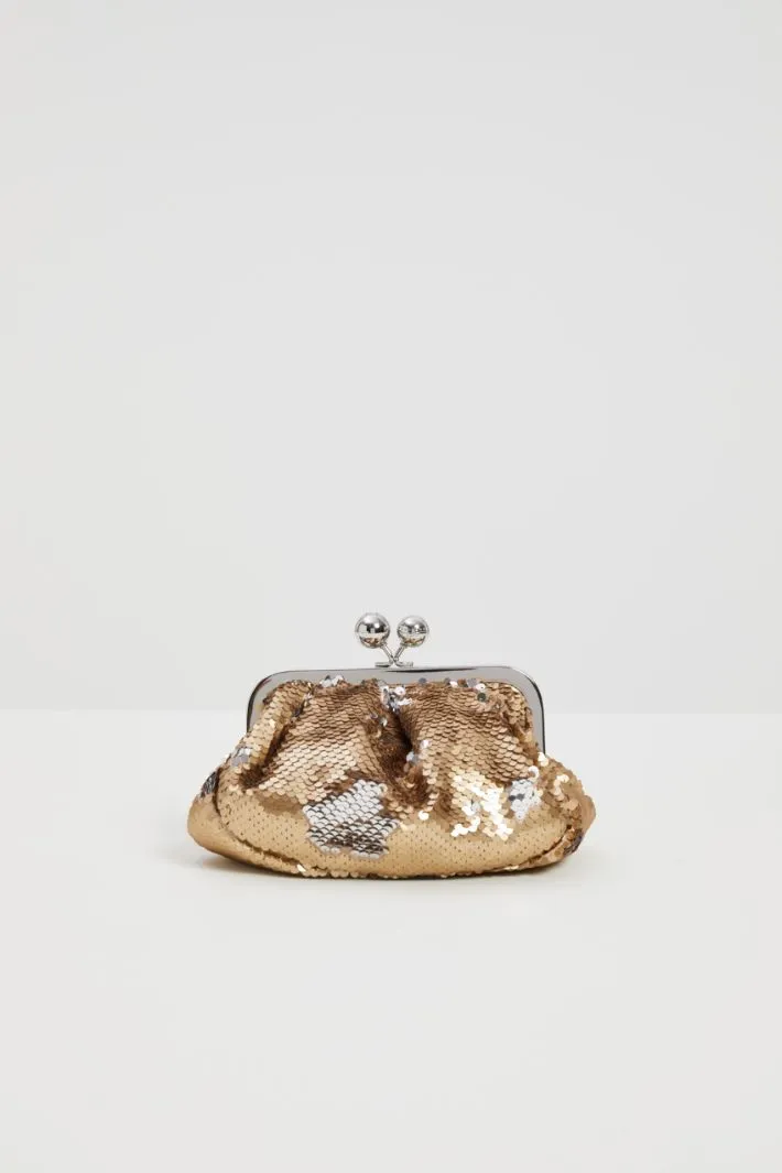 Clutch con paillettes ricamate