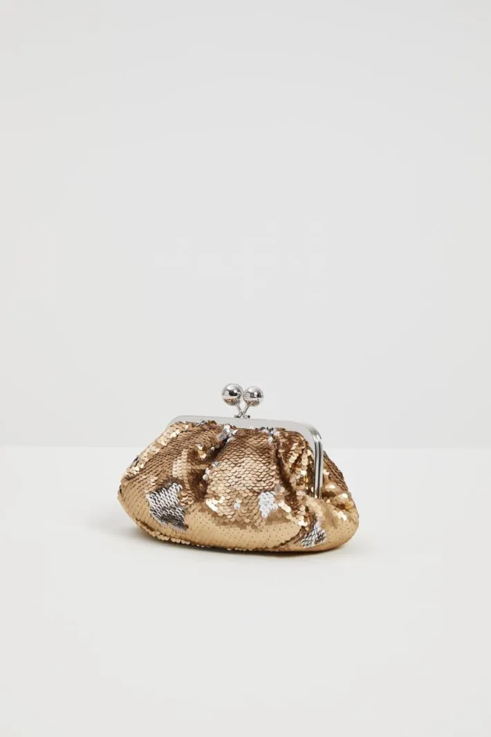 Clutch con paillettes ricamate