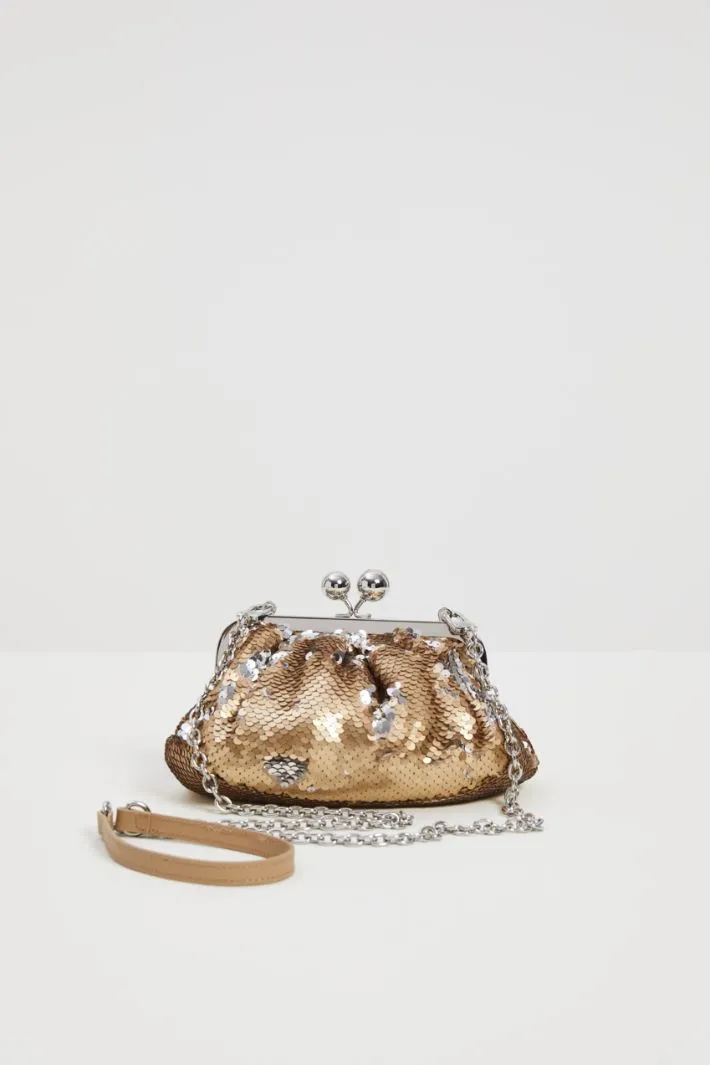 Clutch con paillettes ricamate