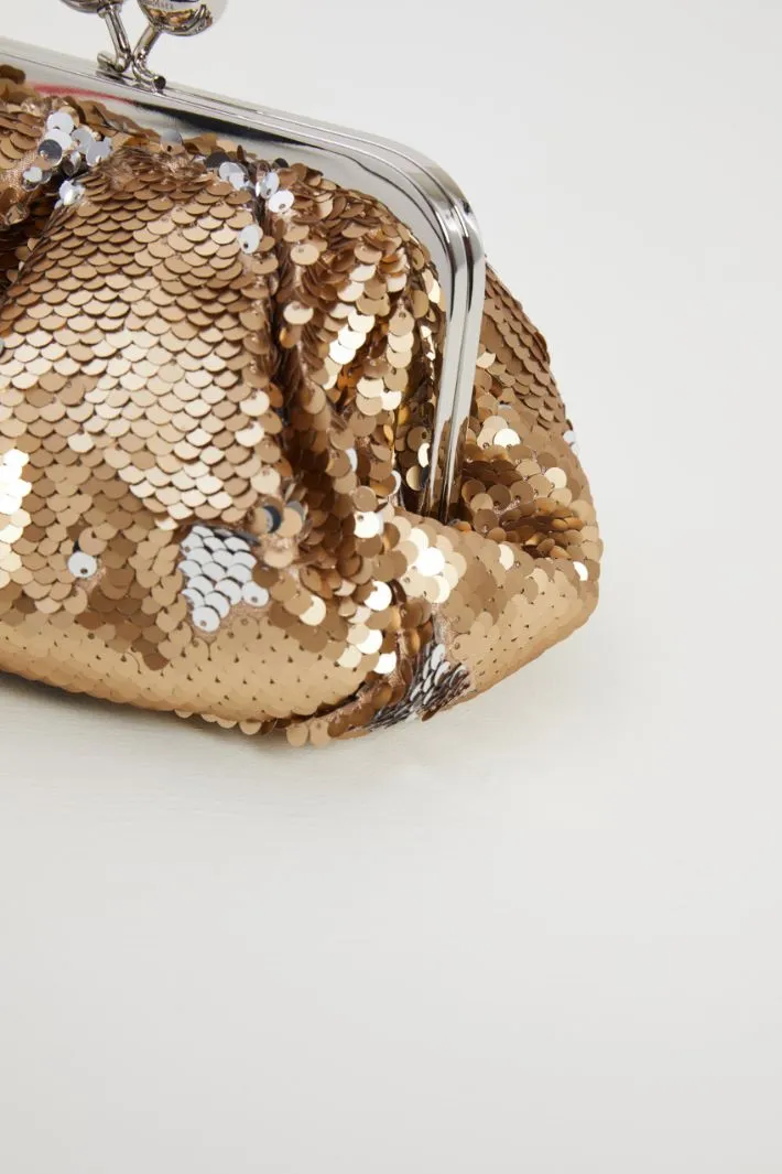 Clutch con paillettes ricamate