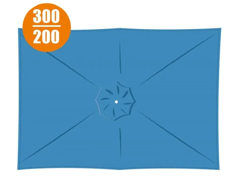 Copertura in poliestere 160gr per ombrellone rettangolare 3x2m blu grigio