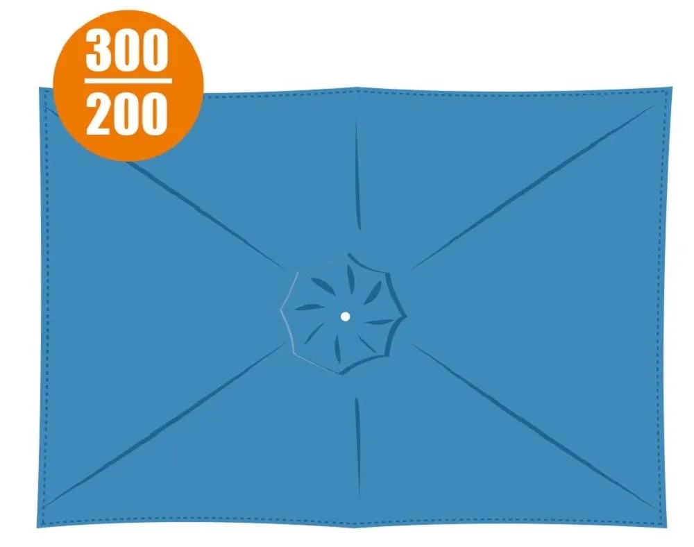 Copertura in poliestere 160gr per ombrellone rettangolare 3x2m blu grigio