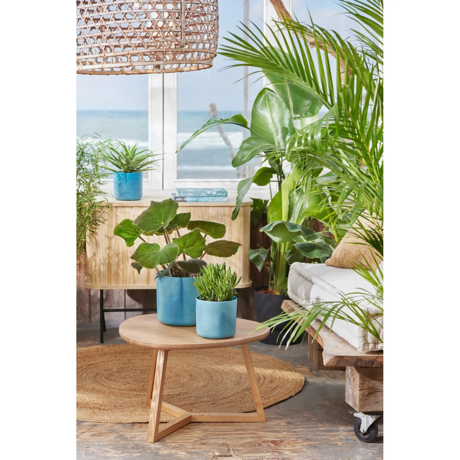 Coprivaso in plastica riciclata Elho Ocean Collection Ø 18 x H 17 cm blu