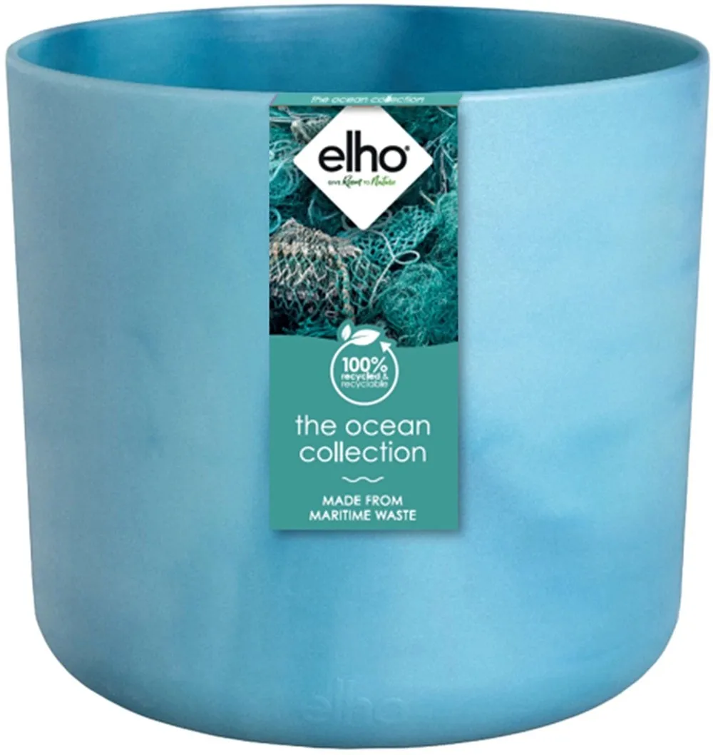 Coprivaso in plastica riciclata Elho Ocean Collection Ø 18 x H 17 cm blu