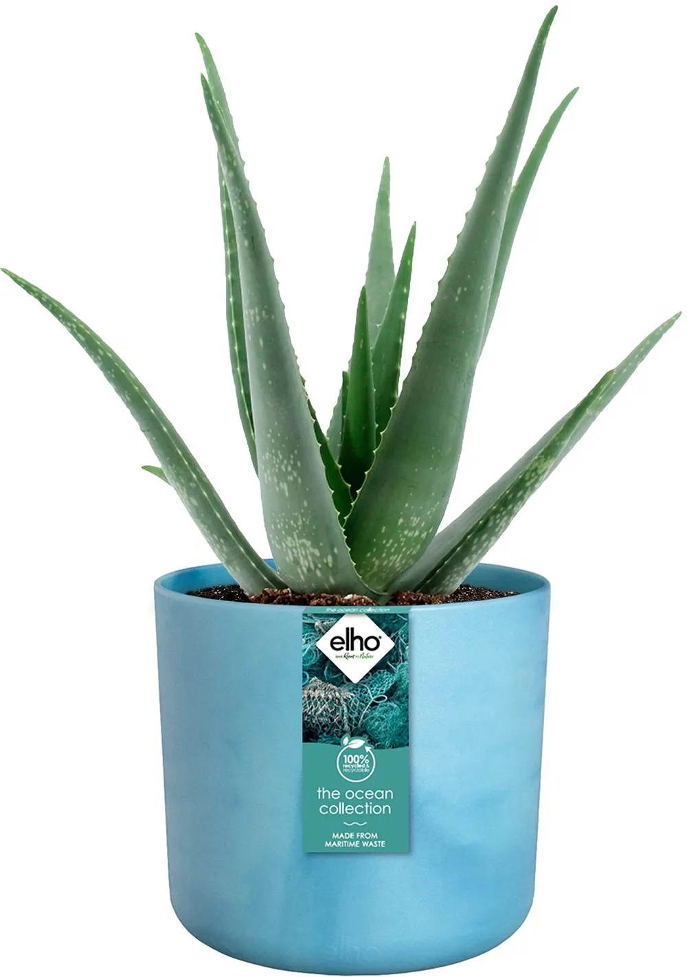 Coprivaso in plastica riciclata Elho Ocean Collection Ø 18 x H 17 cm blu
