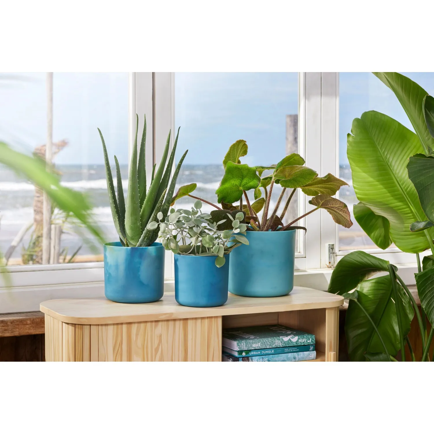 Coprivaso in plastica riciclata Elho Ocean Collection Ø 18 x H 17 cm blu