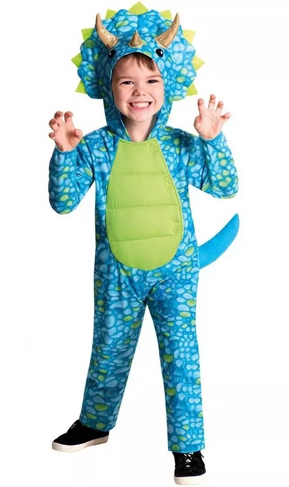 Costume dinosauro triceratopo blu
