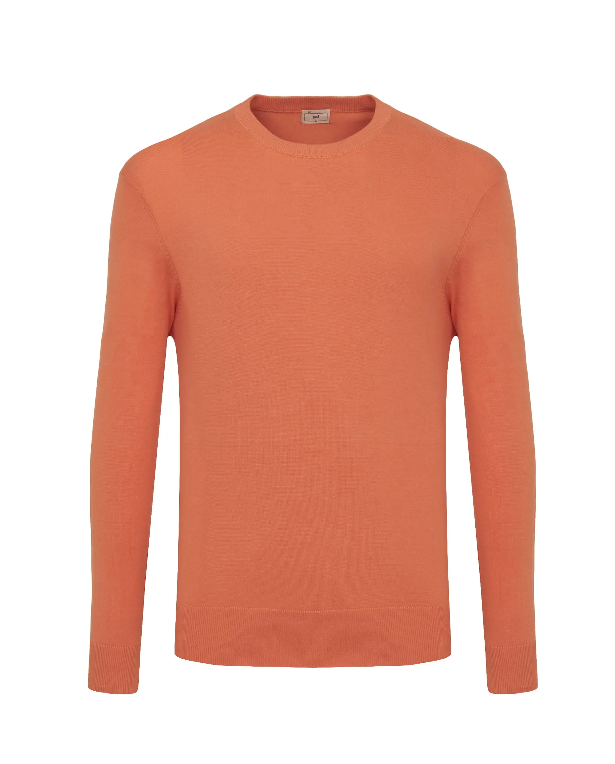 Crew neck basica arancione in 100% cotone    