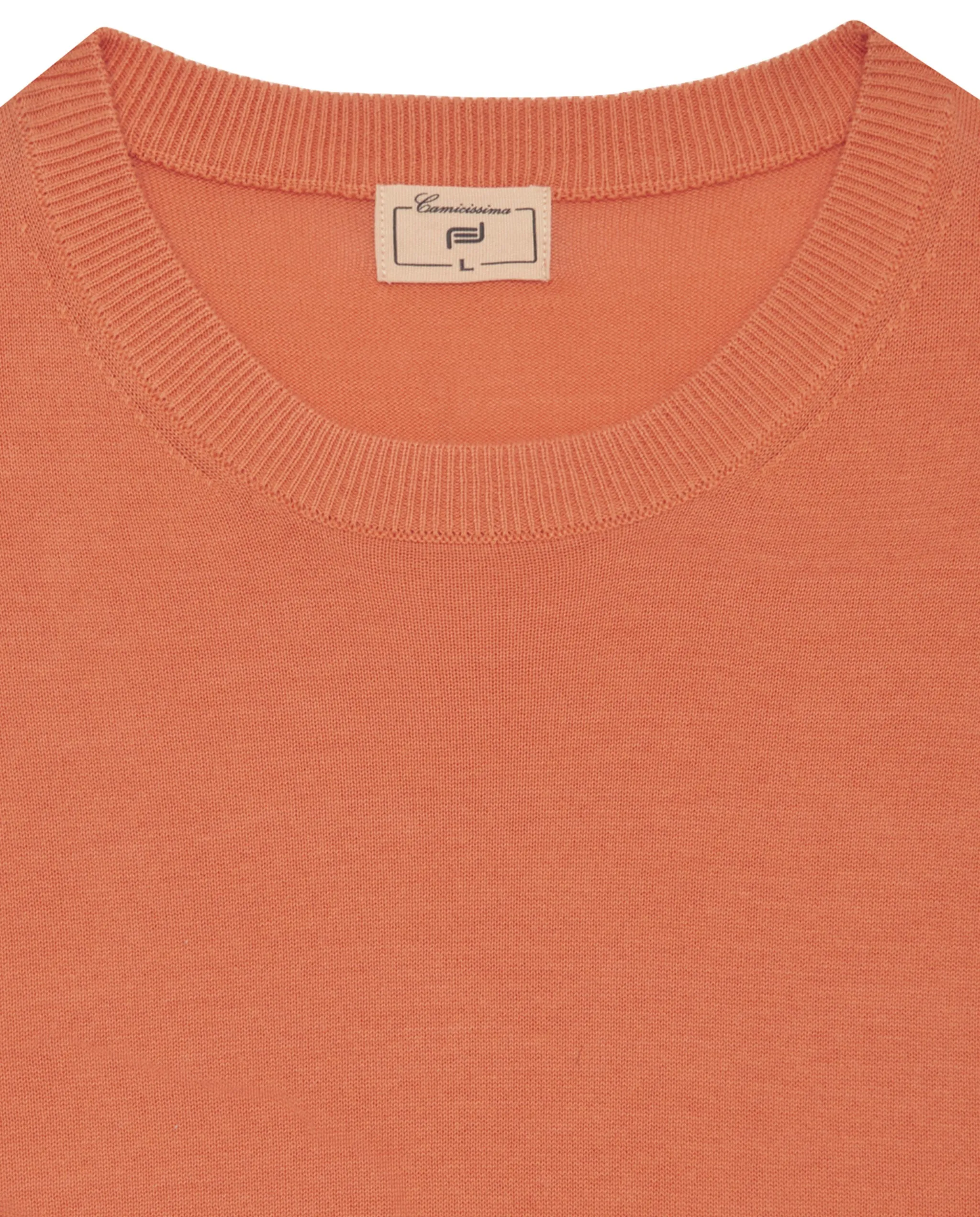 Crew neck basica arancione in 100% cotone    