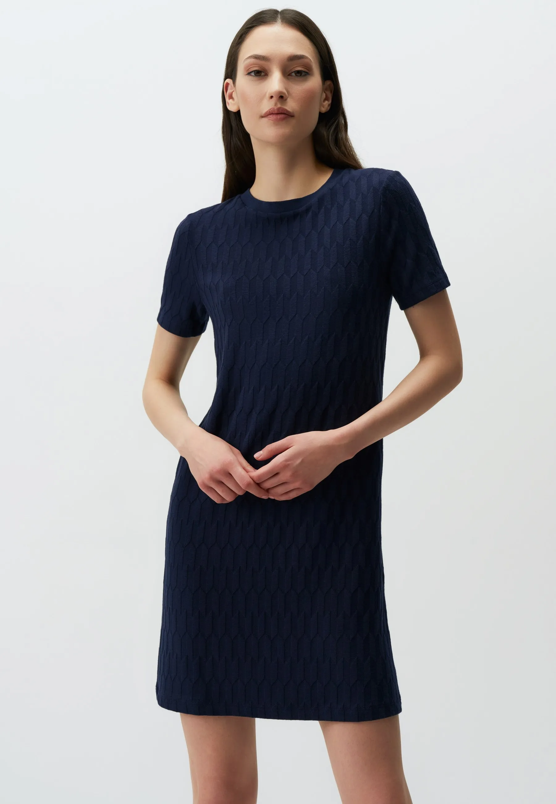 CREW NECK SHORT SLEEVE MINI  - Vestito di maglina