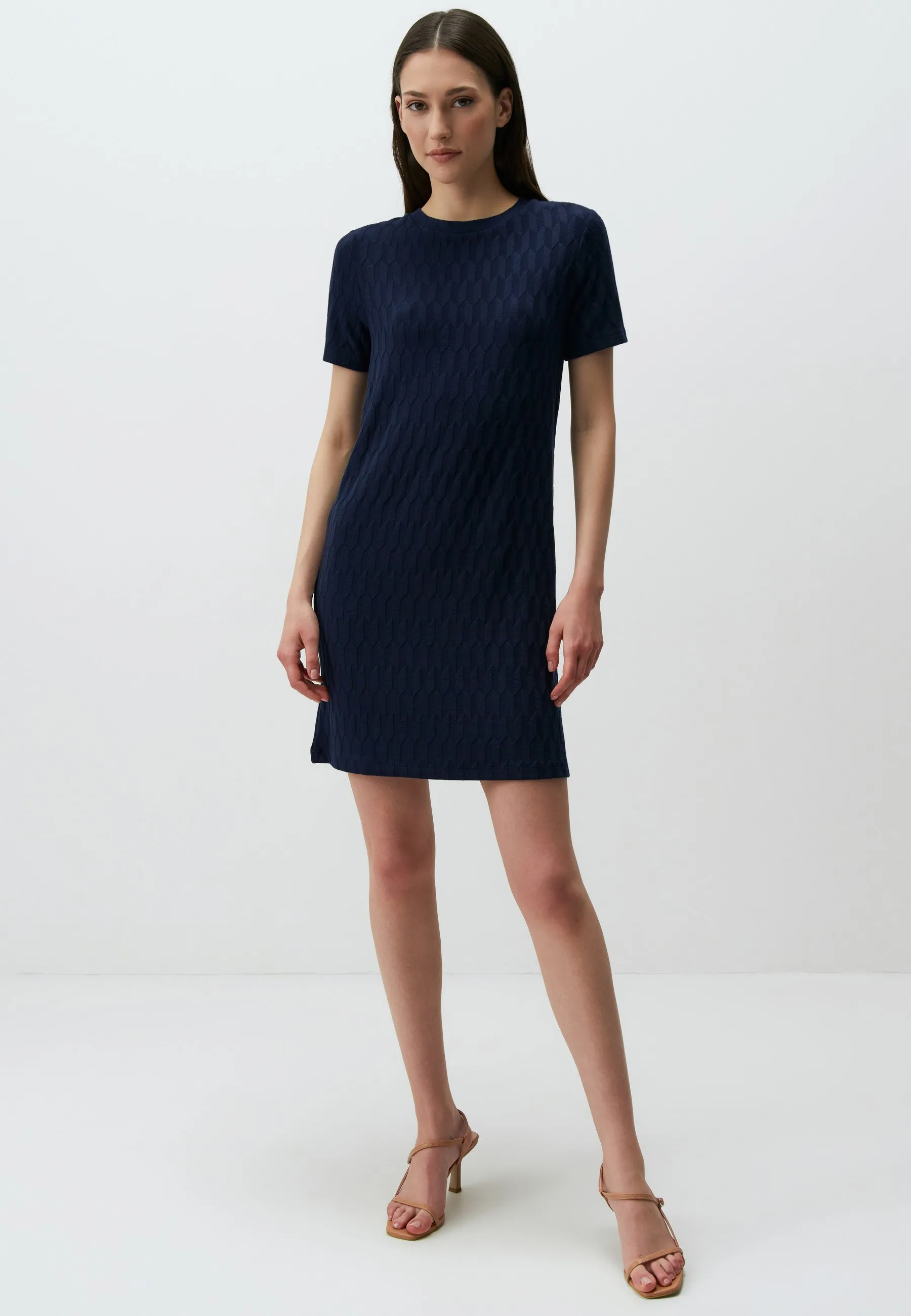 CREW NECK SHORT SLEEVE MINI  - Vestito di maglina