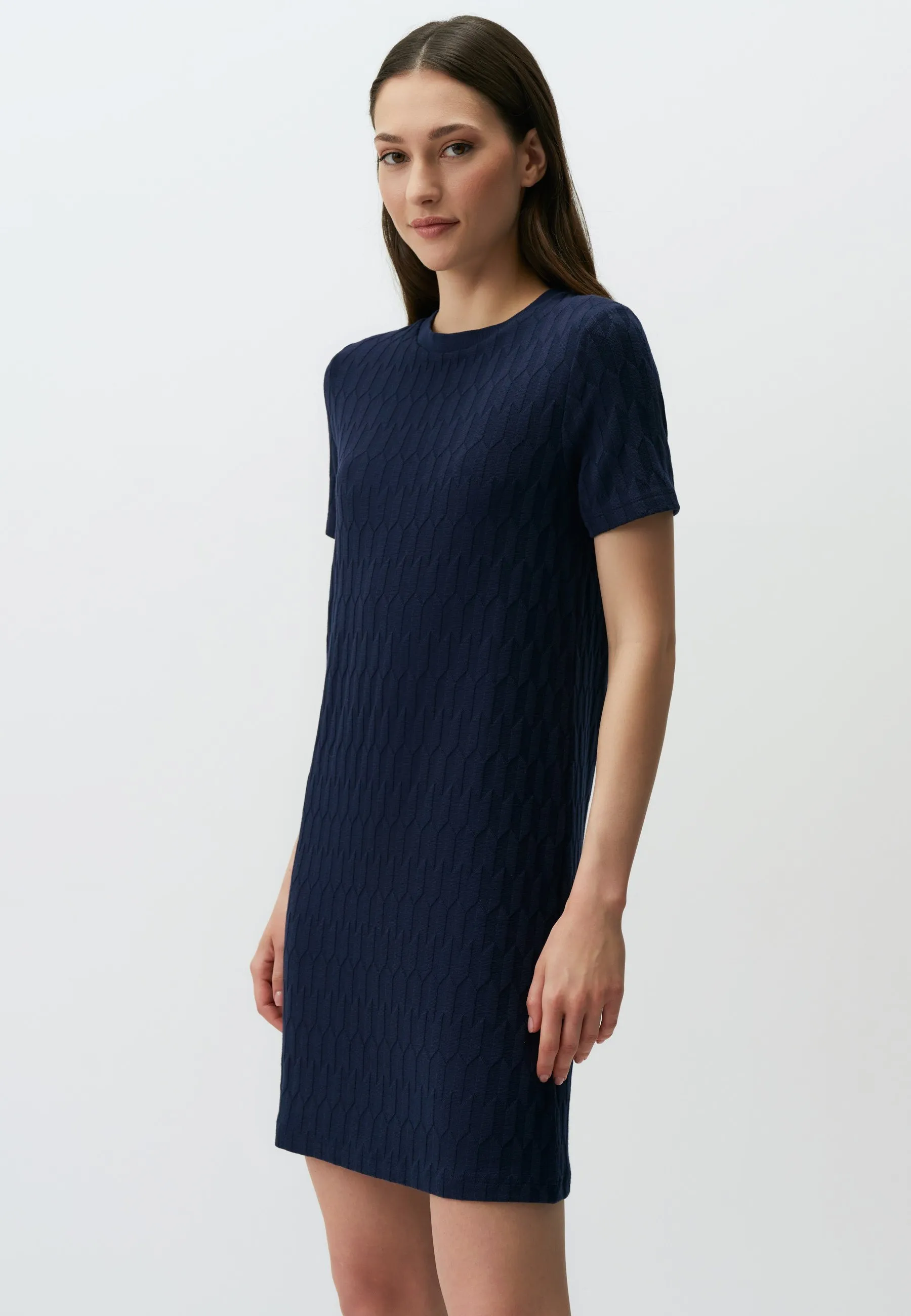 CREW NECK SHORT SLEEVE MINI  - Vestito di maglina