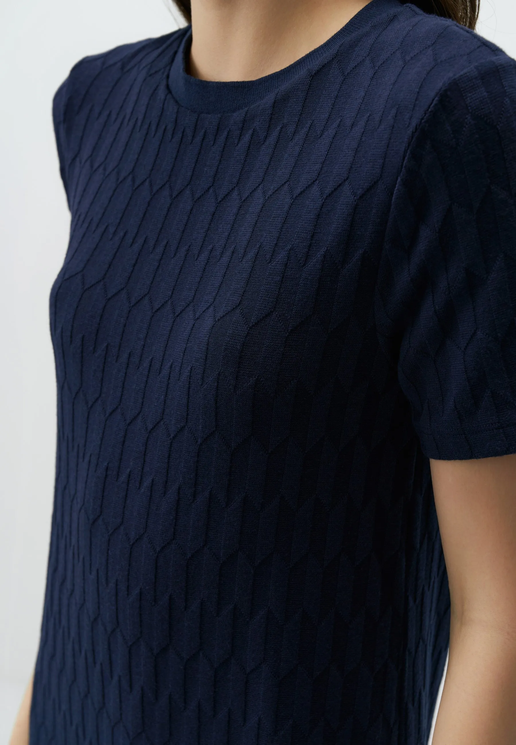 CREW NECK SHORT SLEEVE MINI  - Vestito di maglina