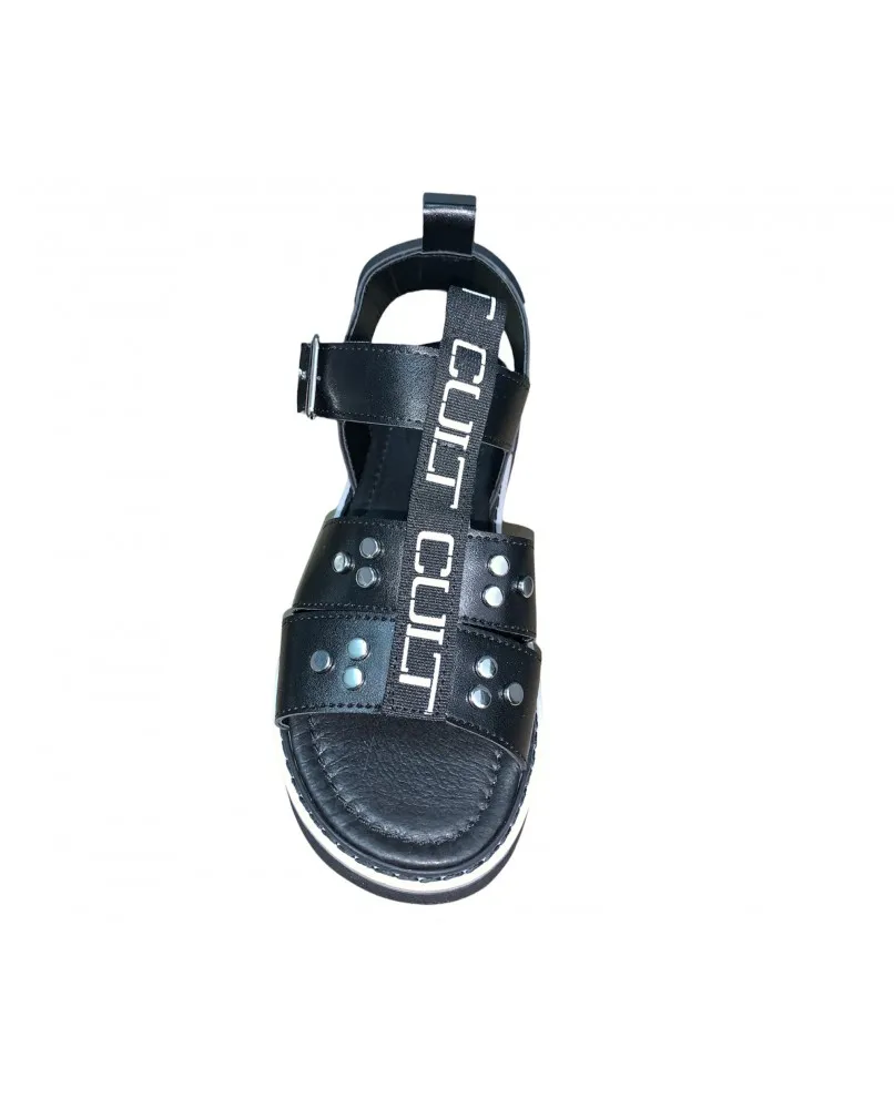 CULT BEST sandali scarpe donna nero borchie