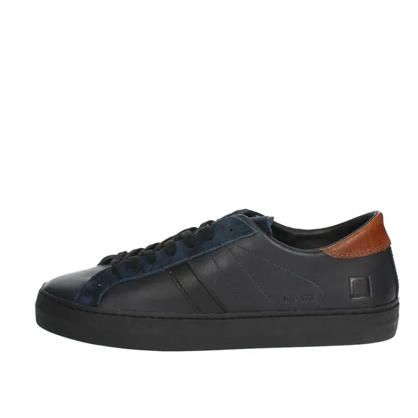 D.A.T.E.  SNEAKERS BASSA M371-HL-VC-BL BLU/CUOIO
