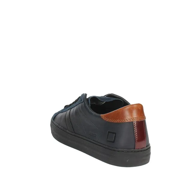 D.A.T.E.  SNEAKERS BASSA M371-HL-VC-BL BLU/CUOIO