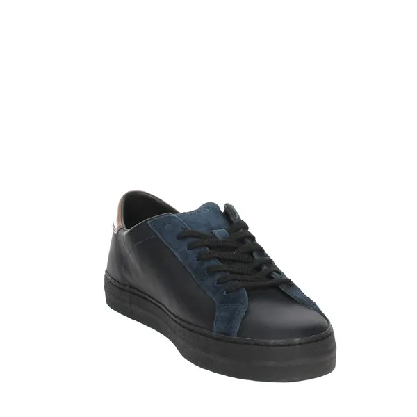 D.A.T.E.  SNEAKERS BASSA M371-HL-VC-BL BLU/CUOIO