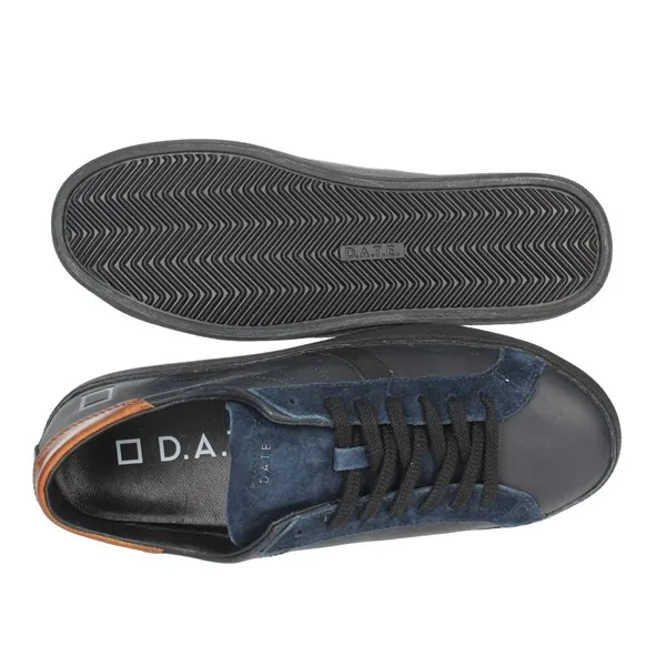 D.A.T.E.  SNEAKERS BASSA M371-HL-VC-BL BLU/CUOIO