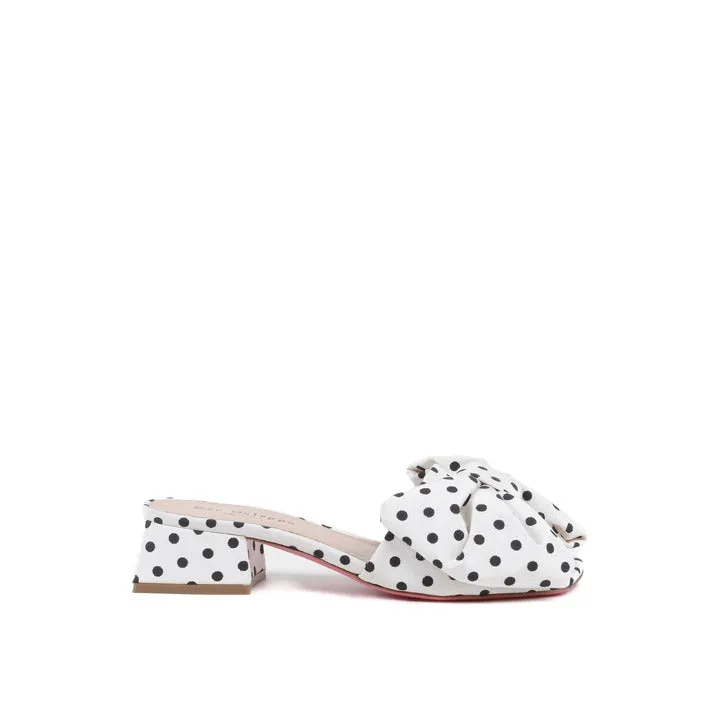 Dee Ocleppo ciabatte gioiello pois bianco e nero   