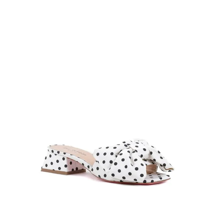 Dee Ocleppo ciabatte gioiello pois bianco e nero   
