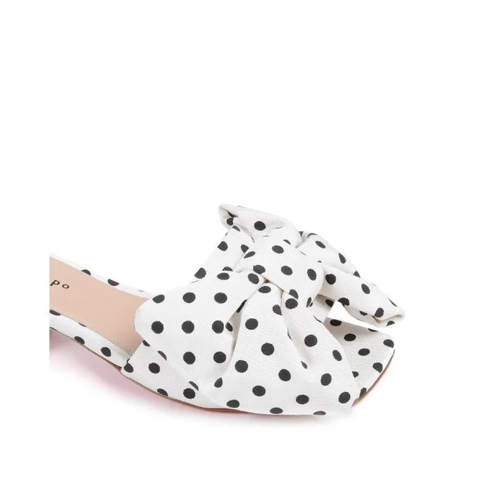 Dee Ocleppo ciabatte gioiello pois bianco e nero   