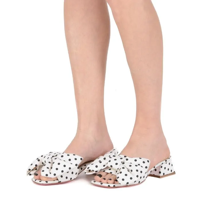 Dee Ocleppo ciabatte gioiello pois bianco e nero   
