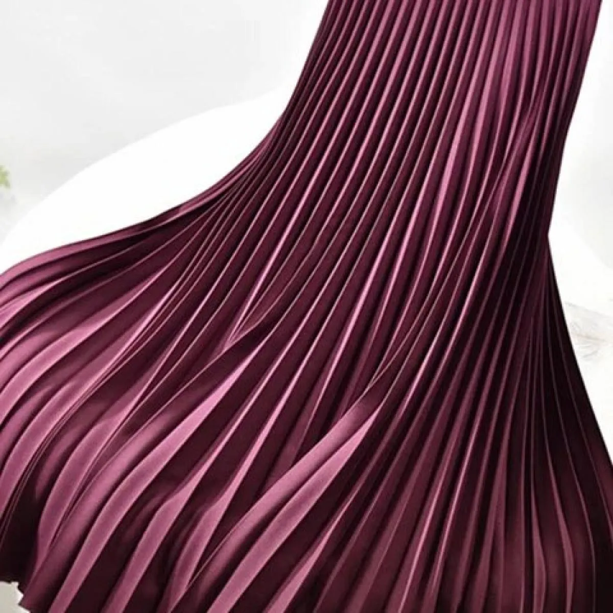 Designer di marca Donna Primavera Autunno Elegante Chic Gonna a pieghe solida Vita alta Moda di lusso con elastico femminile