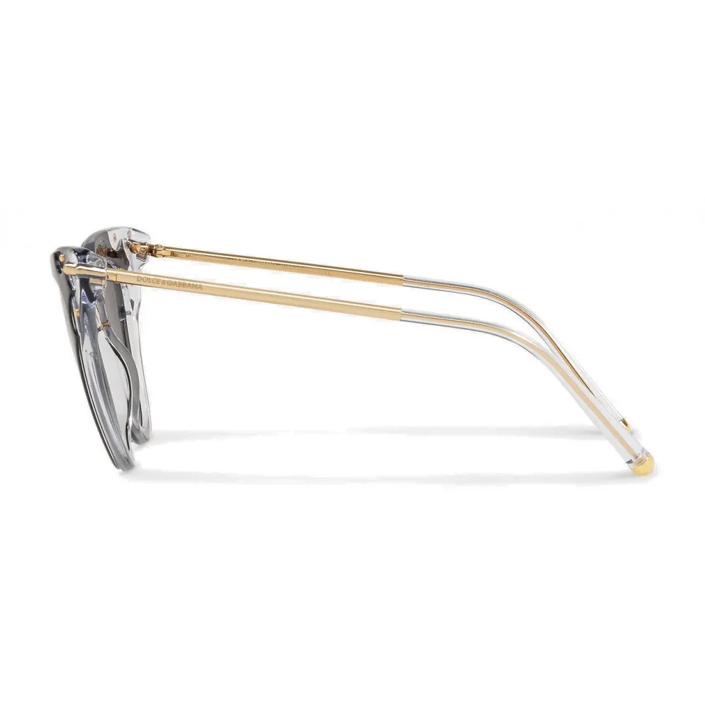Dolce & Gabbana - Occhiali da Sole Cat-Eye in Acetato con Dettagli Metallici - Nero e Cristallo - Dolce & Gabbana Eyewea