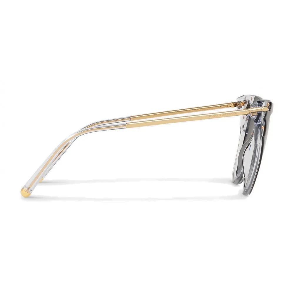 Dolce & Gabbana - Occhiali da Sole Cat-Eye in Acetato con Dettagli Metallici - Nero e Cristallo - Dolce & Gabbana Eyewea