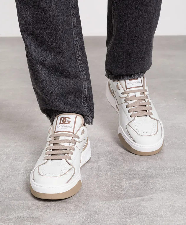 Dolce&Gabbana Sneakers New Roma in pelle bianca con logo CS2036AY953