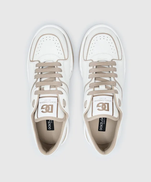 Dolce&Gabbana Sneakers New Roma in pelle bianca con logo CS2036AY953