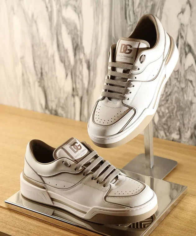 Dolce&Gabbana Sneakers New Roma in pelle bianca con logo CS2036AY953