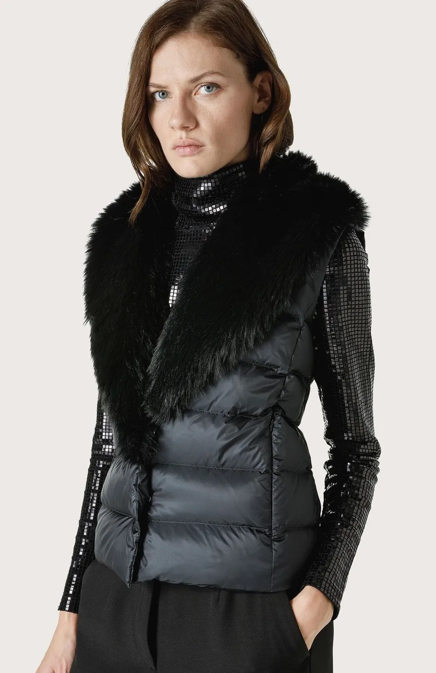Donna Seventy Venezia  | Gilet Con Collo In Ecopelliccia