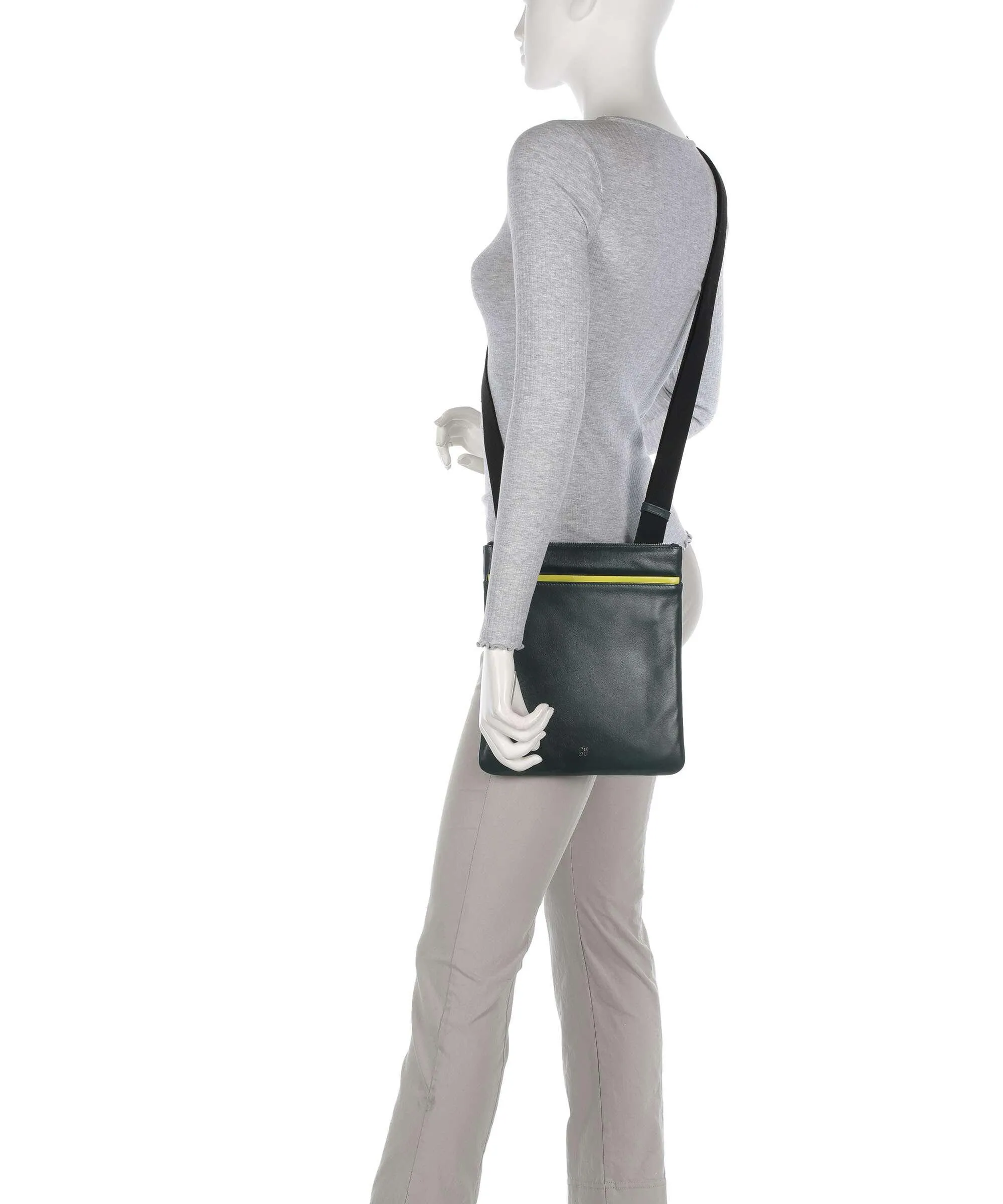  DuDu Bags Colorful Borsa a tracolla pelle a grana fine verde scuro  
