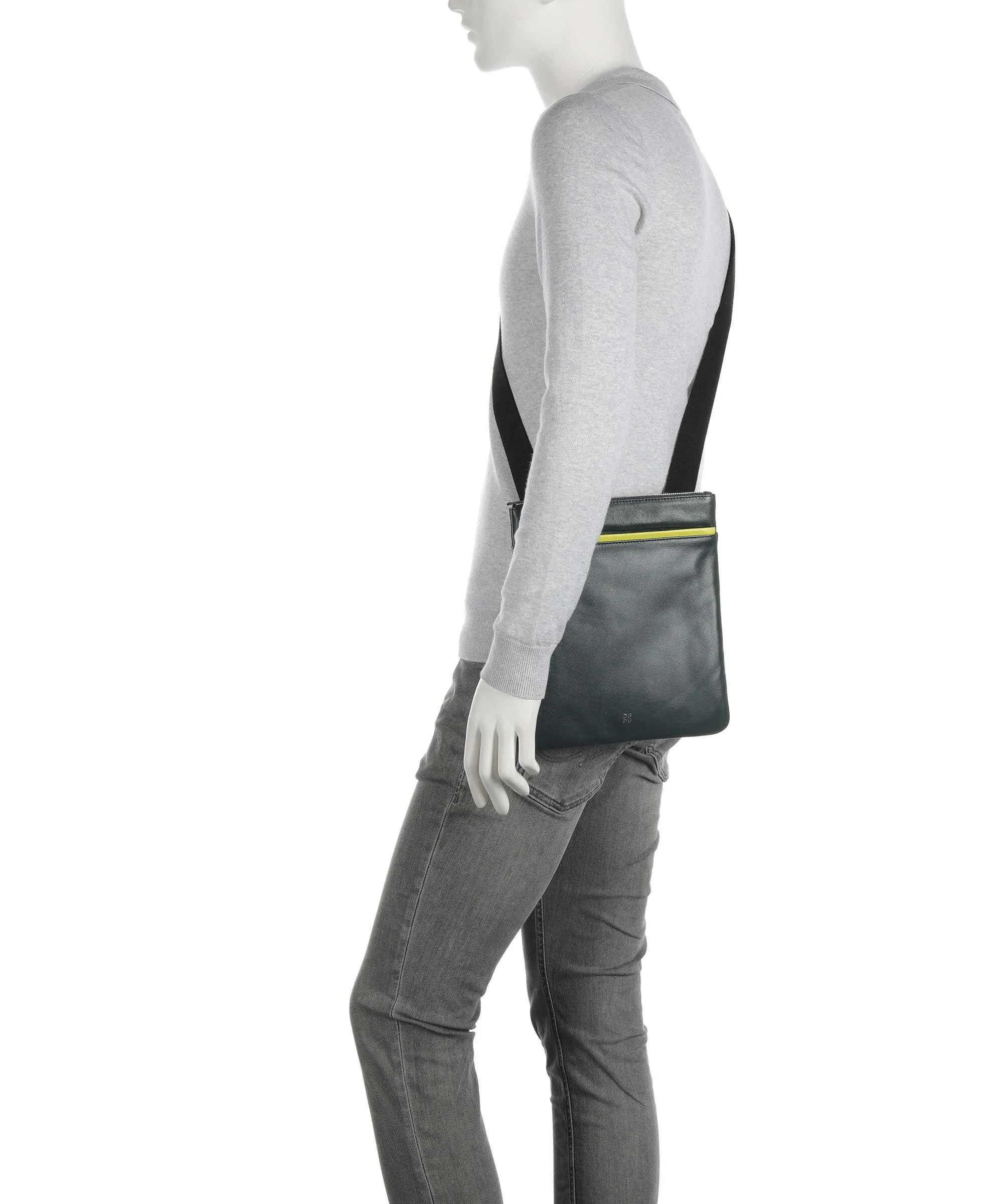  DuDu Bags Colorful Borsa a tracolla pelle a grana fine verde scuro  