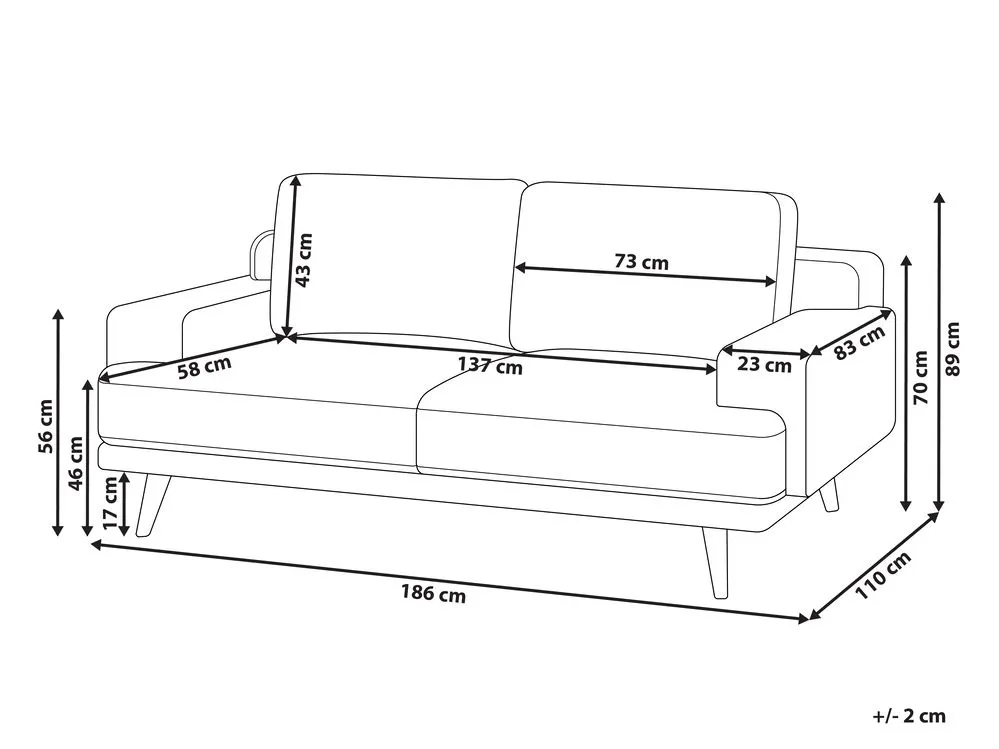 Fabric Sofa Brown DALUM