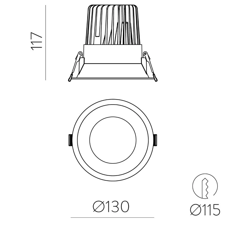 Faretto da Incasso per Controsoffitti Kidal Bianco Led 20w 2700k Ø13 cm IP44 ACB
