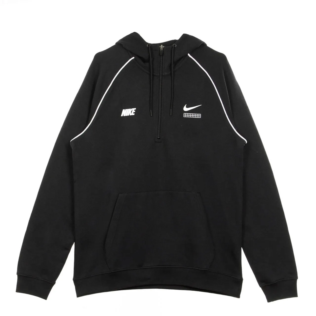 Felpa Leggera Cappuccio Zip Uomo Dna Black/white