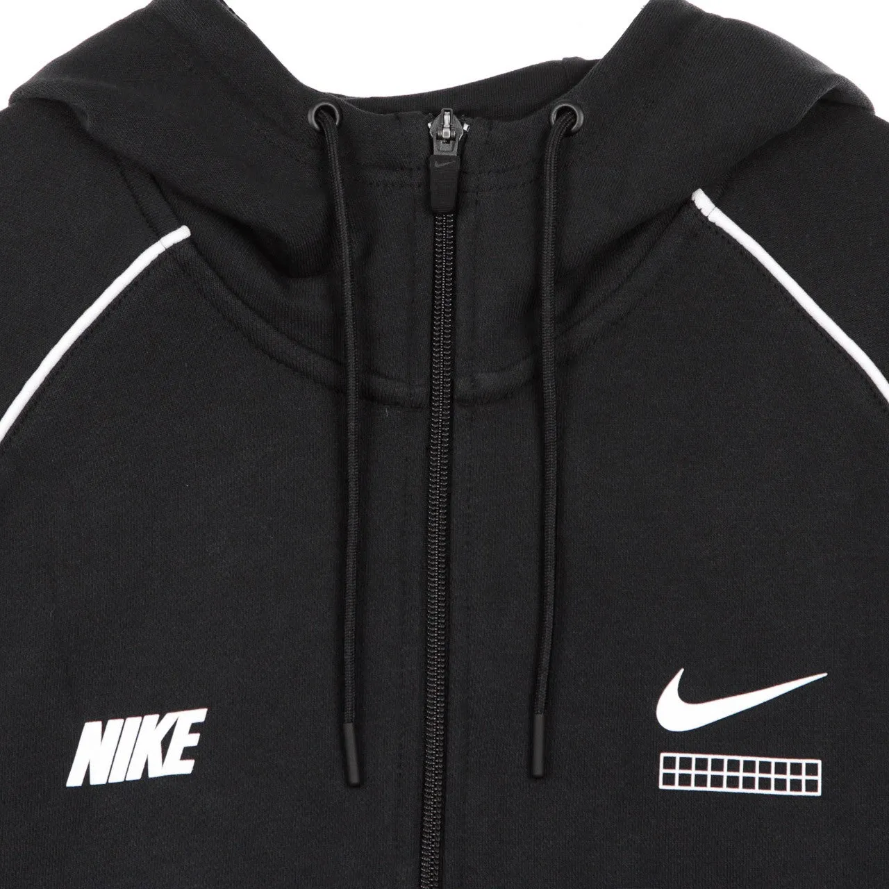 Felpa Leggera Cappuccio Zip Uomo Dna Black/white