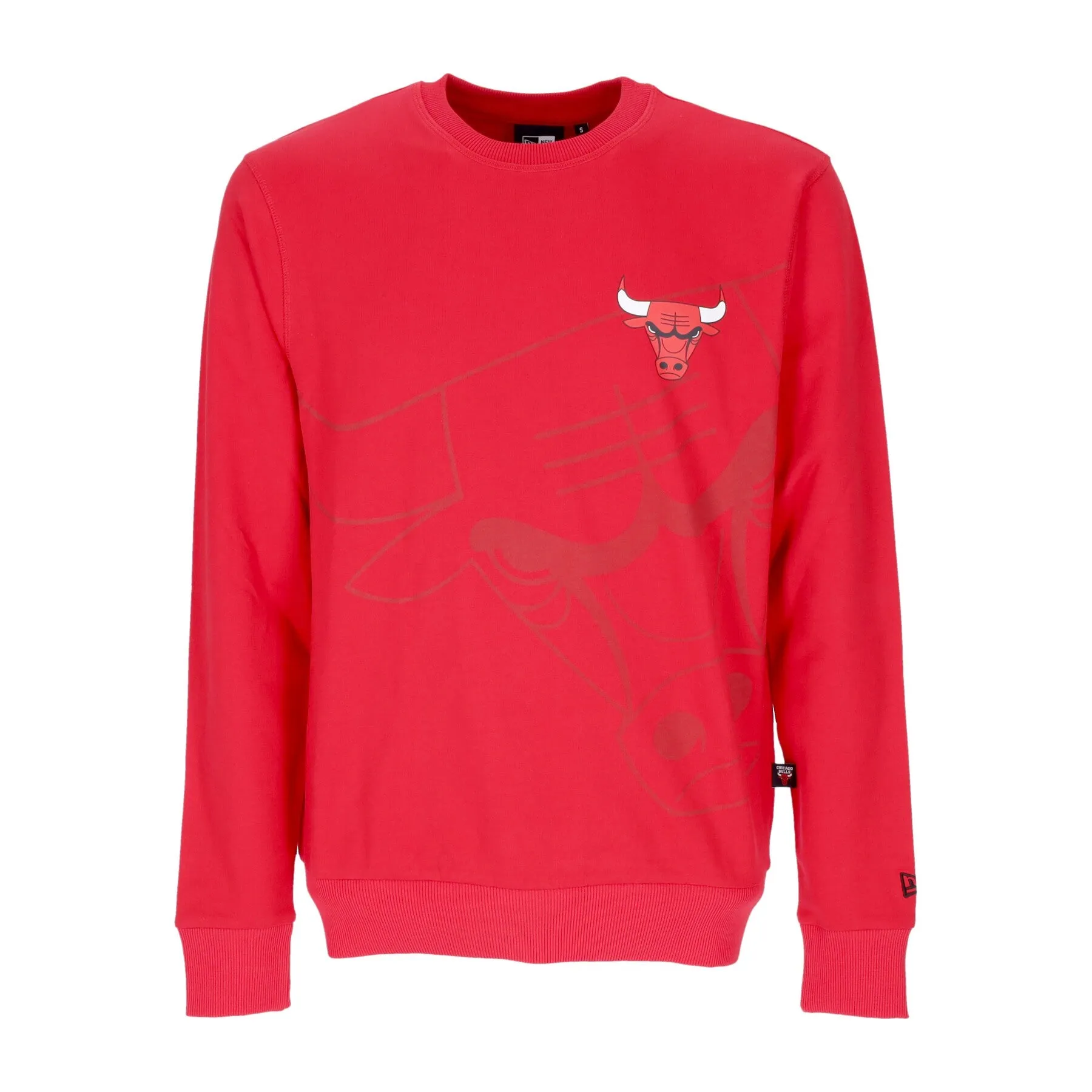 Felpa Leggera Girocollo Uomo Nba Washed Pack Graphic Crewneck Chibul Front Door Red