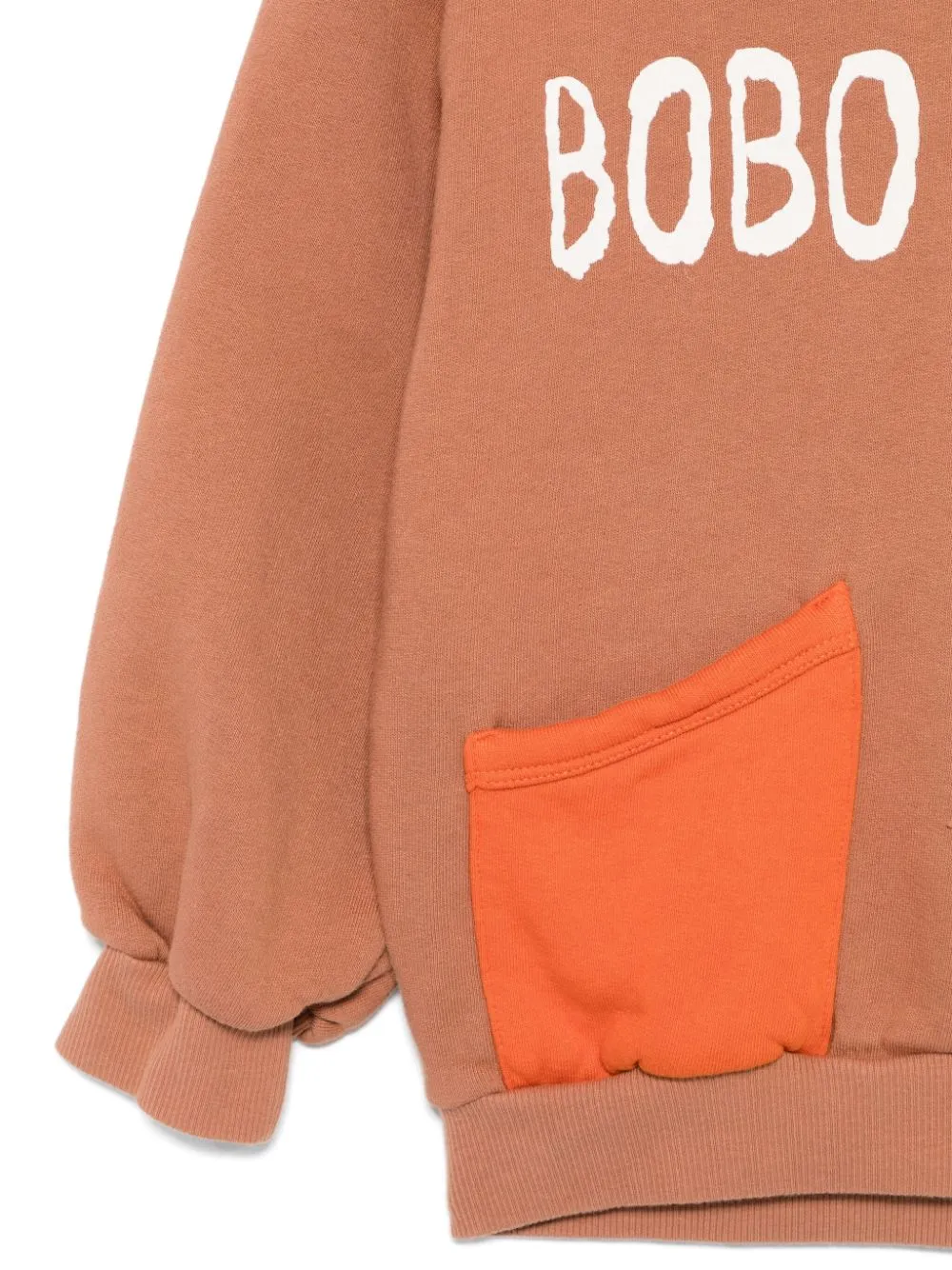 Felpa per bambino Shadow arancione con cappuccio e logo Bobo Choses