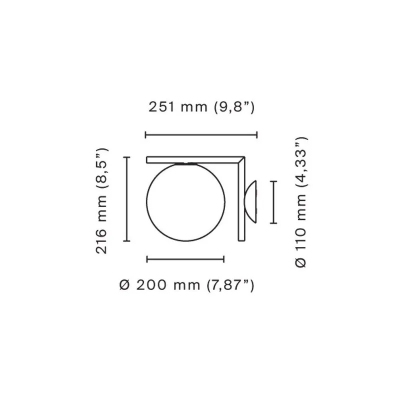 Flos IC C/W1 Lampada da Parete/Soffitto