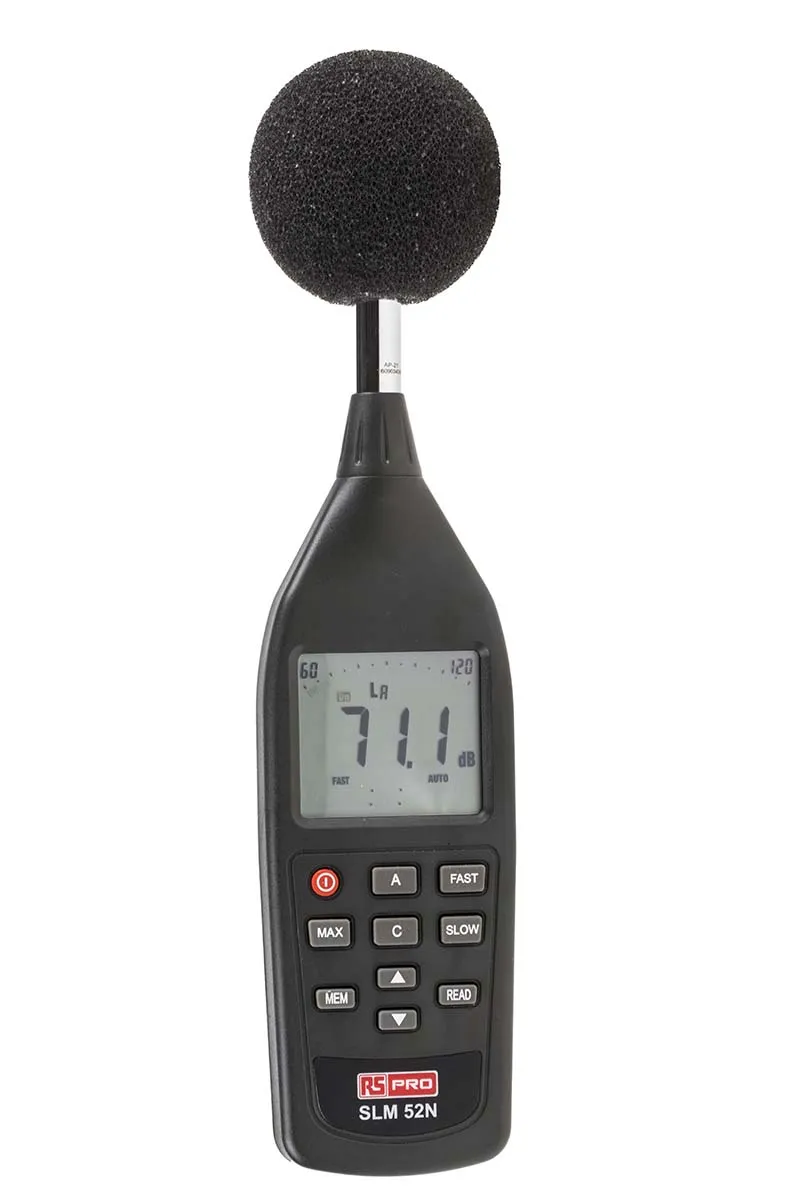 Fonometro RS PRO SLM52N, 30dB → 130dB (pesatura A, C)
