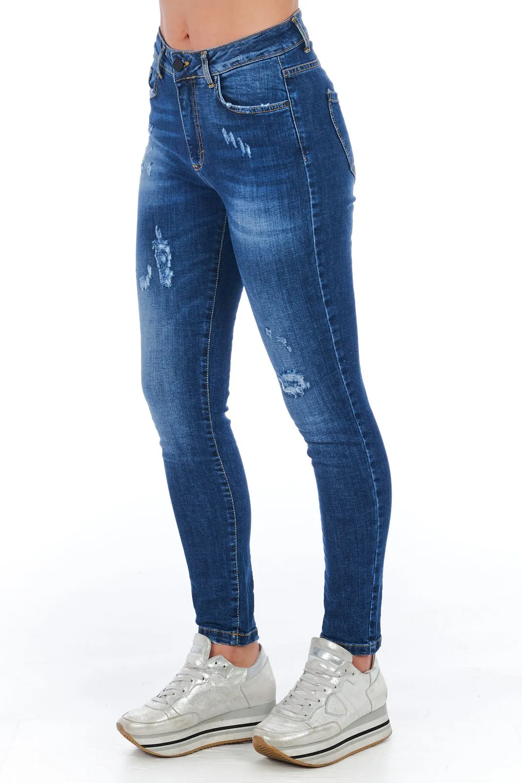 Frankie Morello jeans multitasche blu denim   