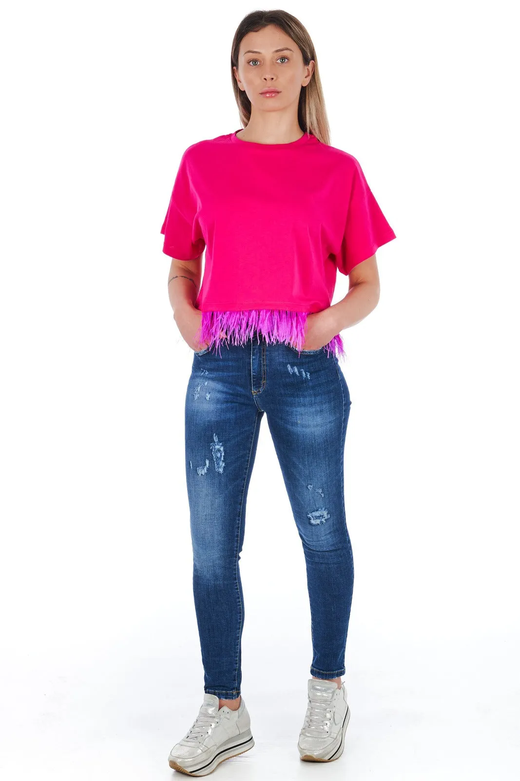 Frankie Morello jeans multitasche blu denim   