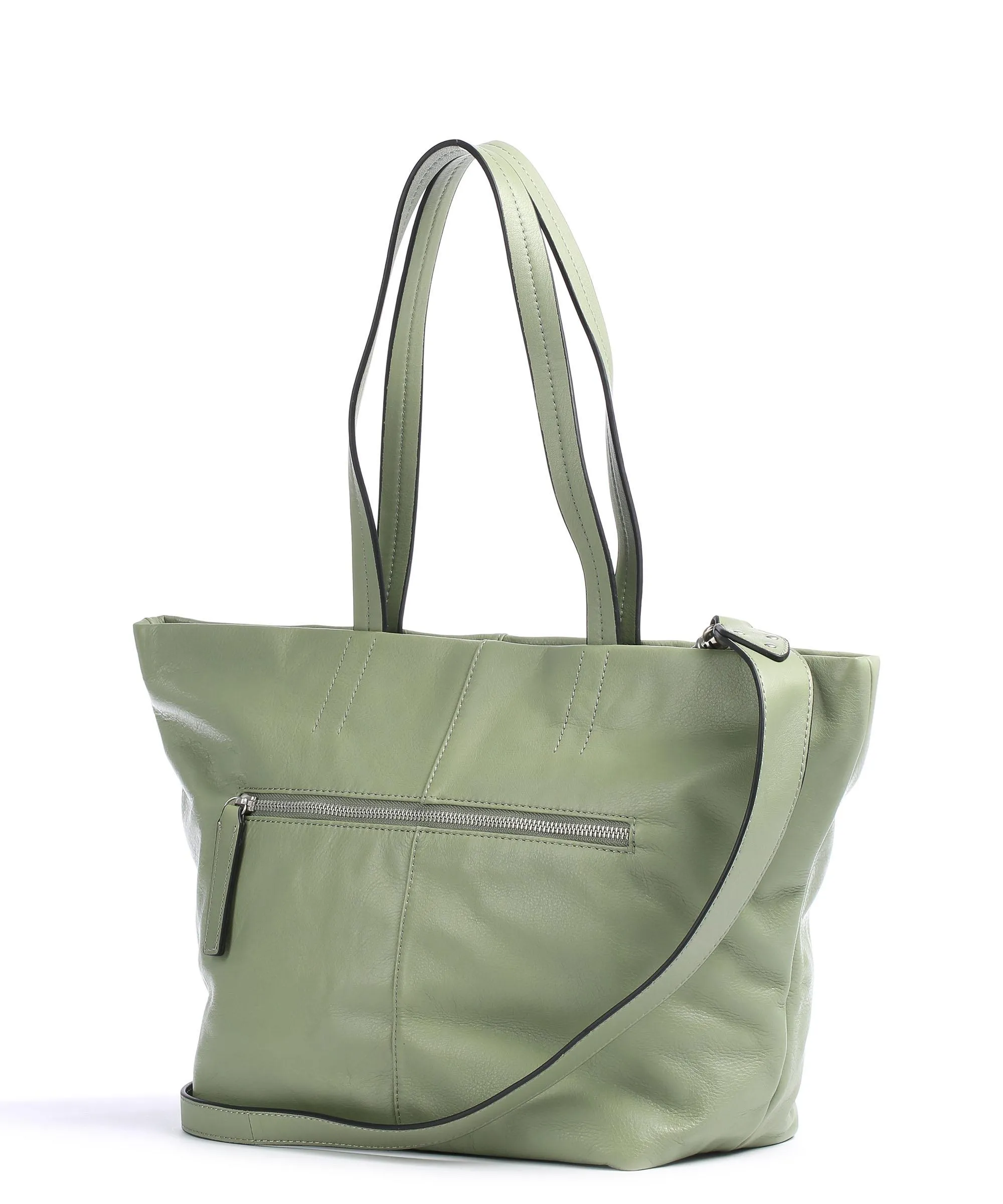  FredsBruder Shea Borsa shopper pelle granulata verde  