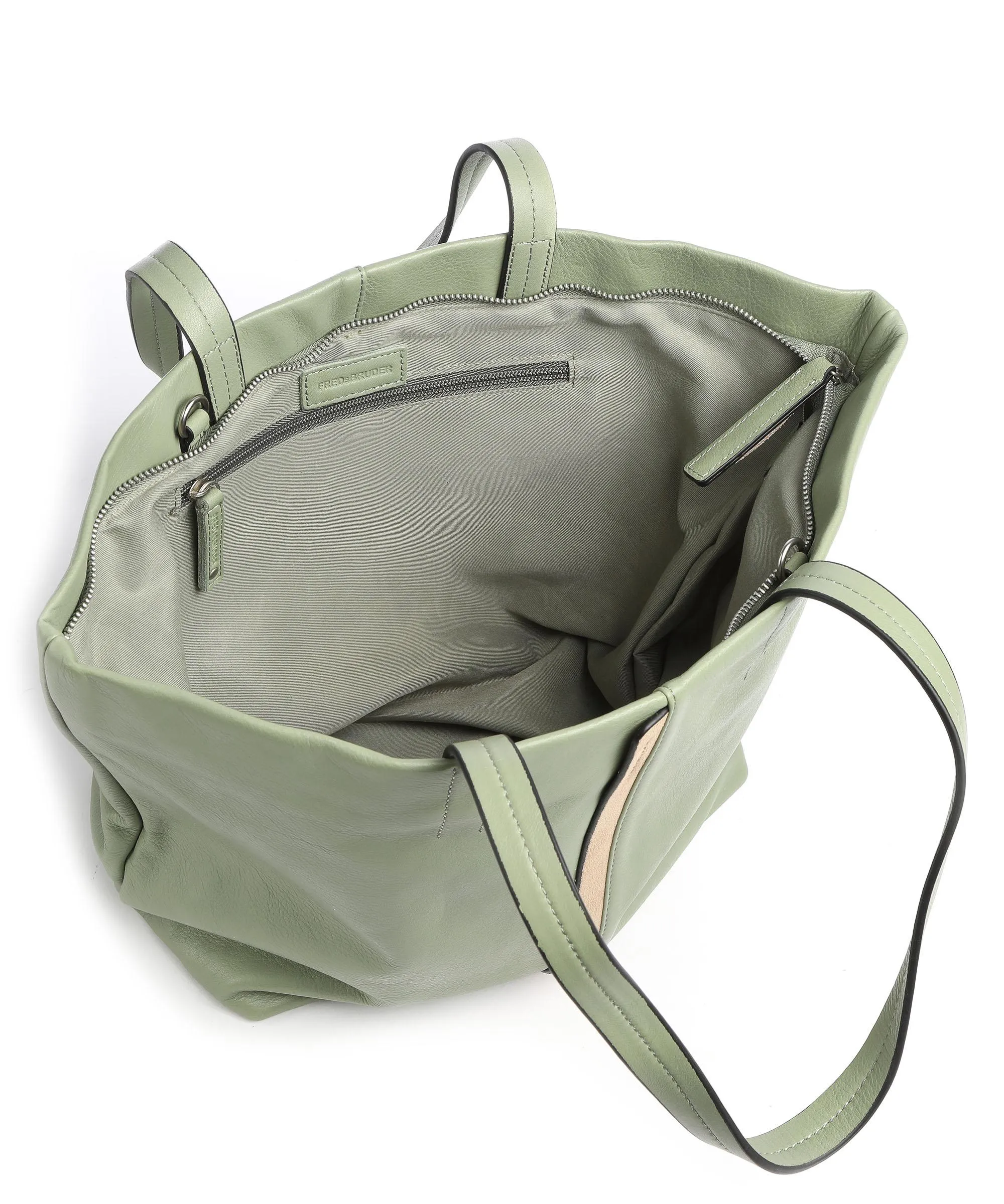  FredsBruder Shea Borsa shopper pelle granulata verde  