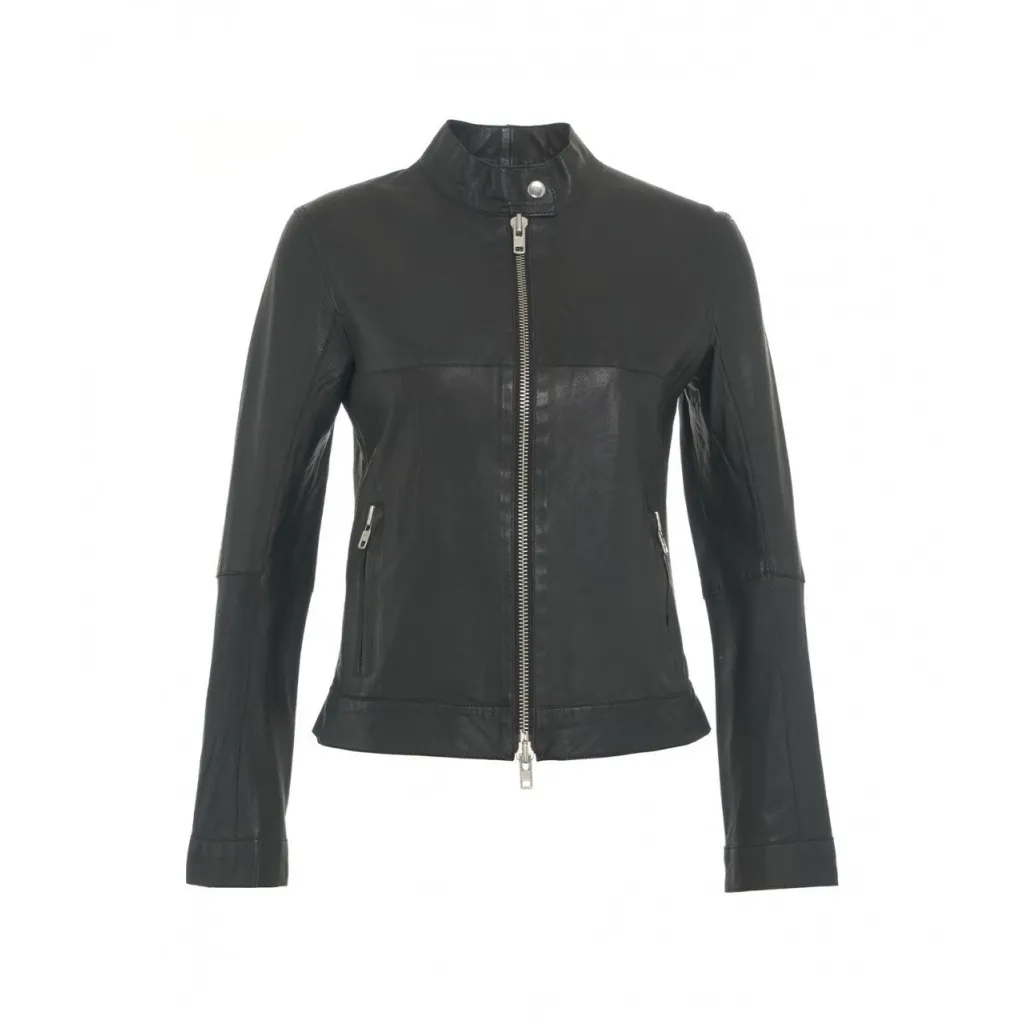 Giacca biker in pelle nero